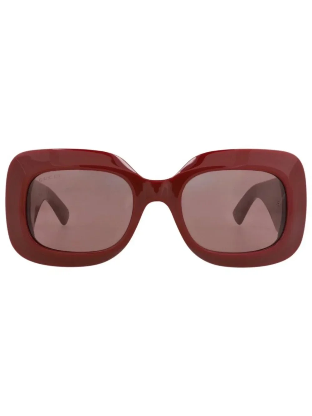 New Gucci Women's Sunglasses Square Rectangle Recycled Acetate Frame Burgundy